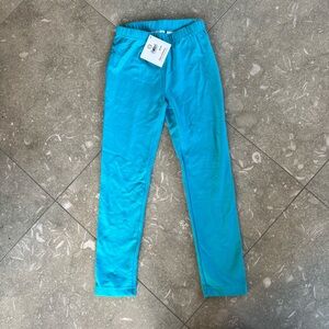 NWT Size 6-7 Hanna Andersson Aqua Blue Leggings Bright Basics